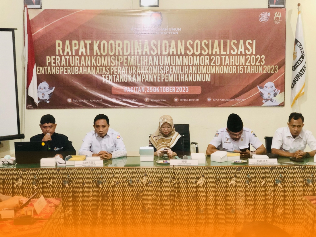 Persiapan Hadapi Masa Kampanye, Bawaslu Ikuti Rapat Koordinasi KPU dan Stakeholder Bahas Peraturan Kampanye.