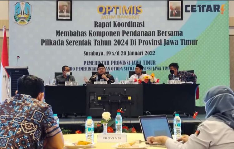 Pemprov Jatim Gelar Rakor Guna Sepakati Sharing Pendanaan Pilkada Serentak 2024