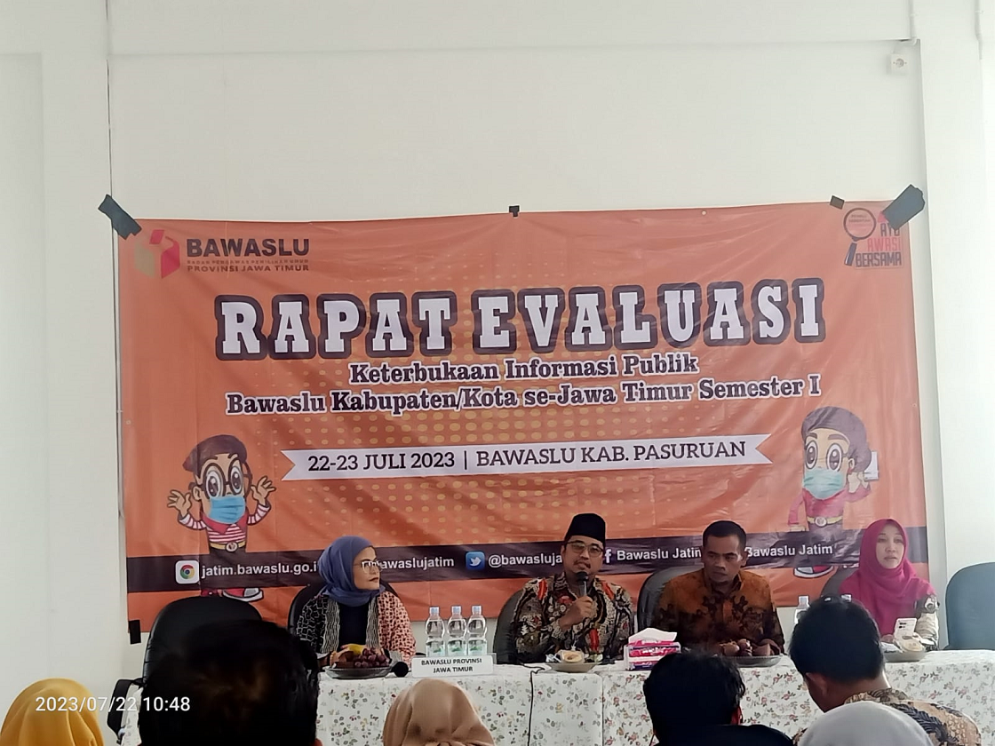 Bawaslu Pacitan Ikuti Rakor Evaluasi KIP Semester 1