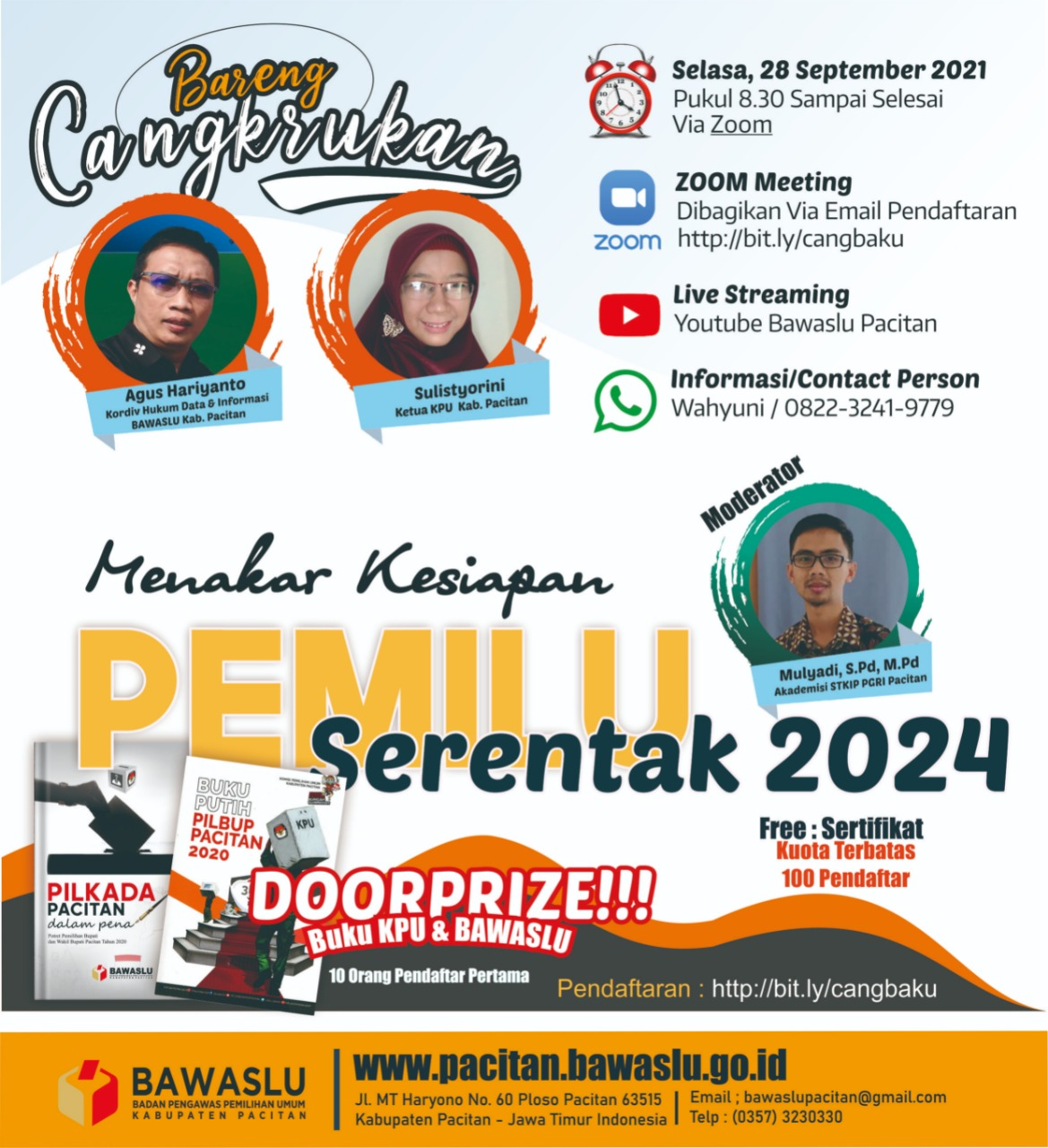 IKUTI DAN DAFTARKAN DIRIMU SEGERA..! Cangkrukan Bareng Bawaslu dan KPU Pacitan : Menakar Kesiapan Pemilu Serentak 2024