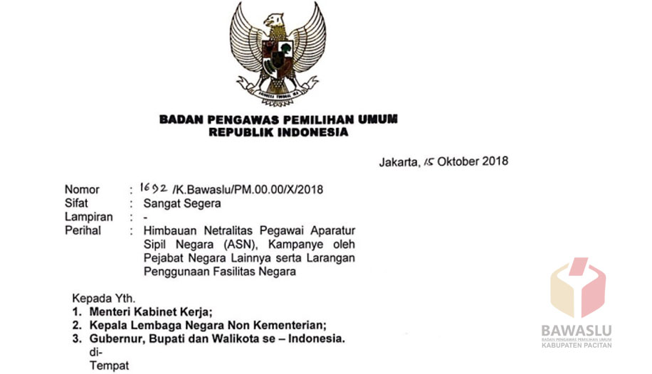 Surat Imbauan Netralitas ASN