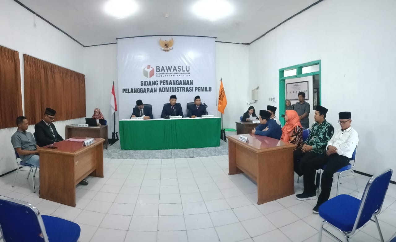 Putusan sidang Dugaan pelanggaran Administrasi Nomor : 003/LP/PL/ADM/KAB/16.27/VII/2019.