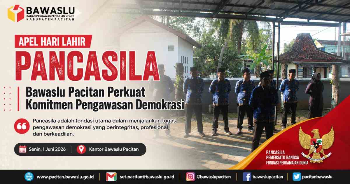 Apel Hari Lahir Pancasila, Bawaslu Pacitan Perkuat Komitmen Pengawasan Demokrasi