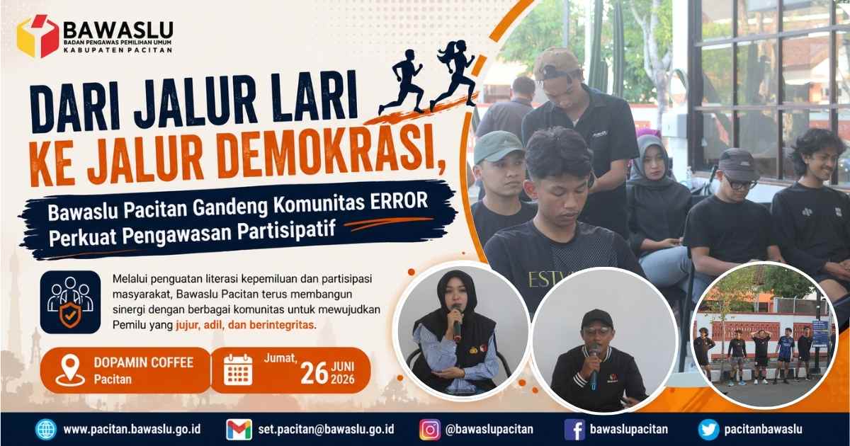 Dari Jalur Lari ke Jalur Demokrasi, Bawaslu Pacitan Gandeng Komunitas ERROR Perkuat Pengawasan Partisipatif