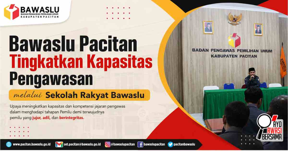 Bawaslu Pacitan Tingkatkan Kapasitas Pengawasan melalui Sekolah Rakyat Bawaslu