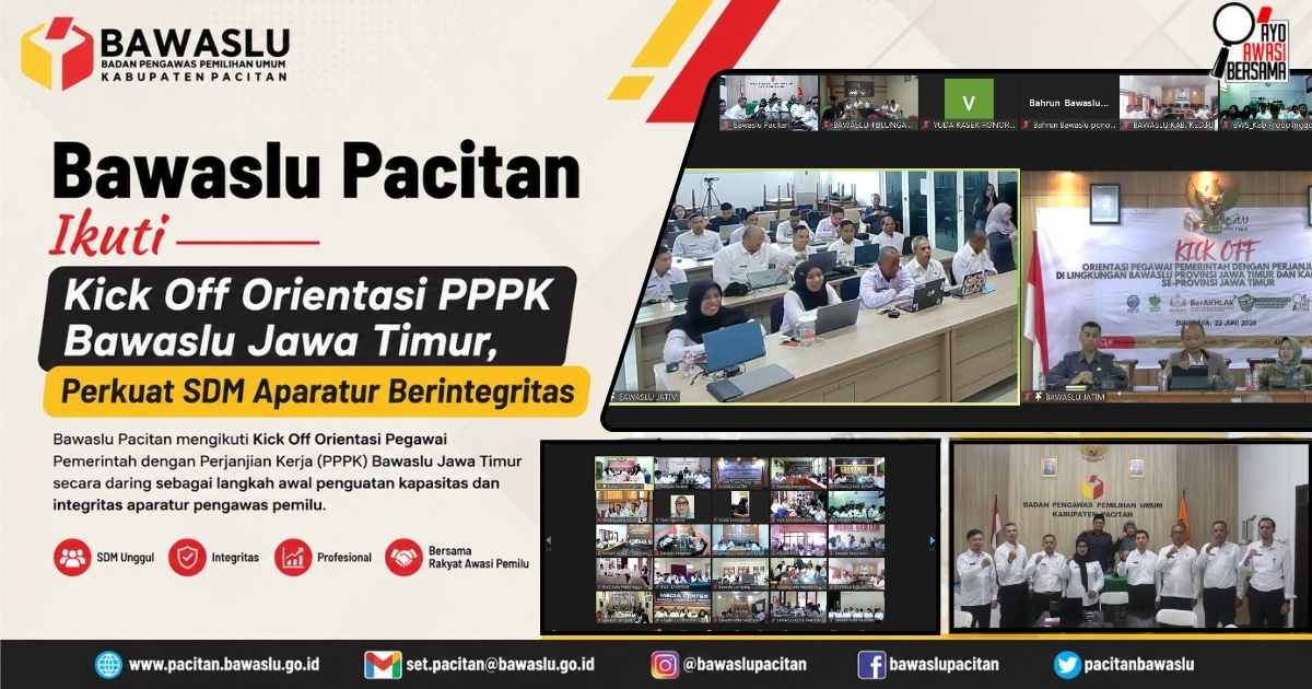 Bawaslu Pacitan Ikuti Kick Off Orientasi PPPK Bawaslu Jawa Timur, Perkuat SDM Aparatur Berintegritas