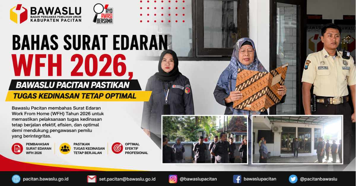 Bahas Surat Edaran WFH 2026, Bawaslu Pacitan Pastikan Tugas Kedinasan Tetap Optimal