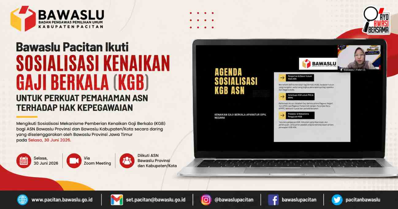 Bawaslu Pacitan Ikuti Sosialisasi Kenaikan Gaji Berkala untuk Perkuat Pemahaman ASN terhadap Hak Kepegawaian