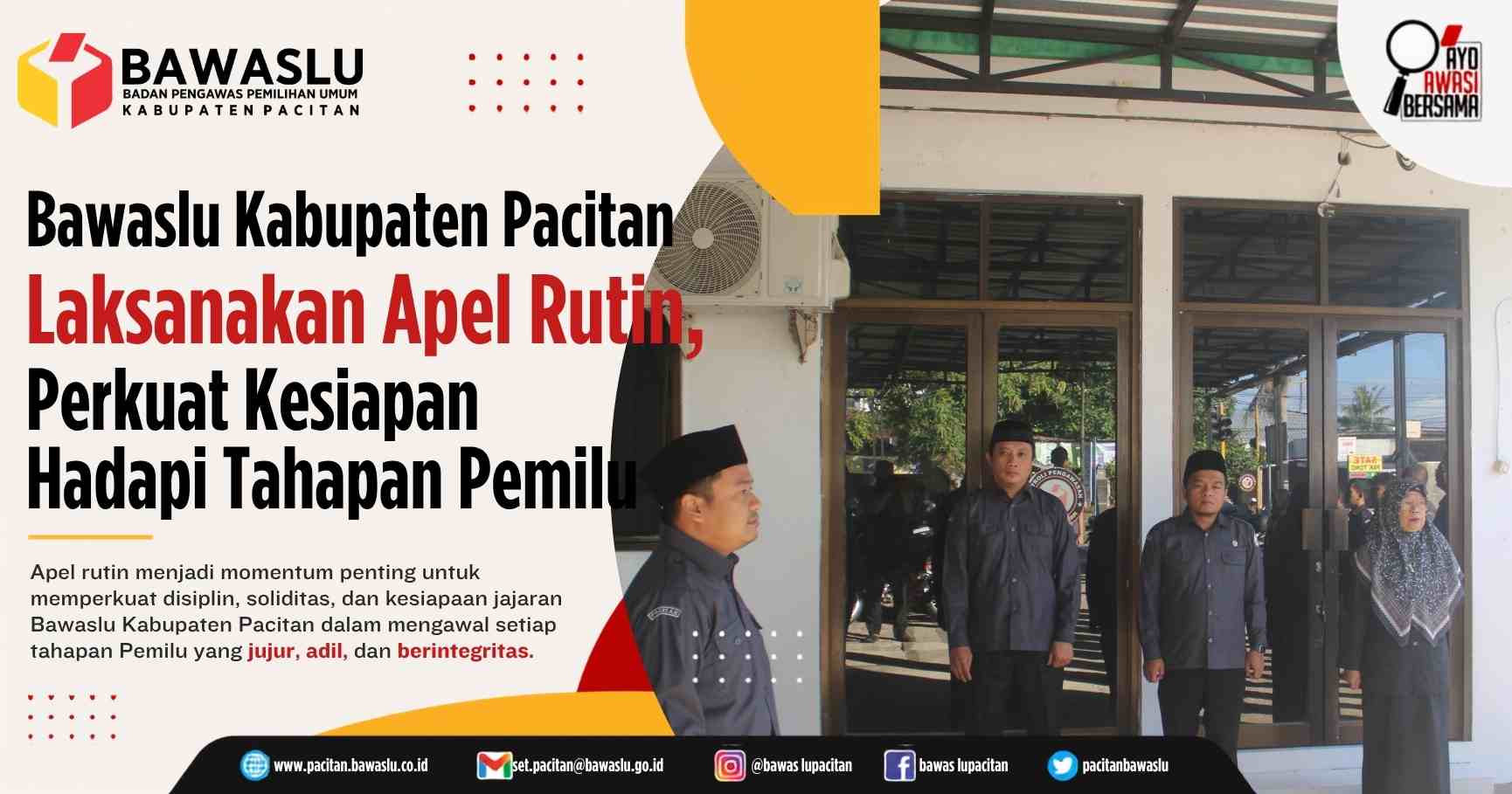 Bawaslu Kabupaten Pacitan Laksanakan Apel Rutin, Perkuat Kesiapan Hadapi Tahapan Pemilu