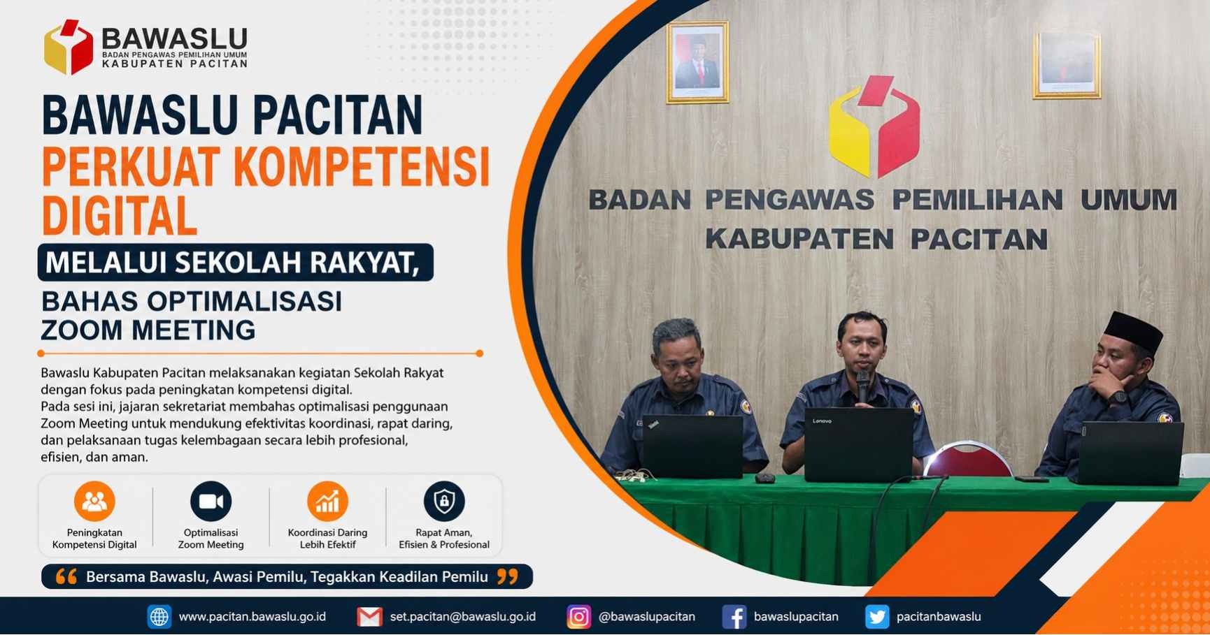 Bawaslu Pacitan Perkuat Kompetensi Digital melalui Sekolah Rakyat, Bahas Optimalisasi Zoom Meeting