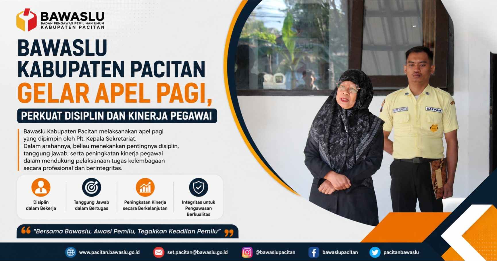 Bawaslu Kabupaten Pacitan Gelar Apel Pagi, Perkuat Disiplin dan Kinerja Pegawai