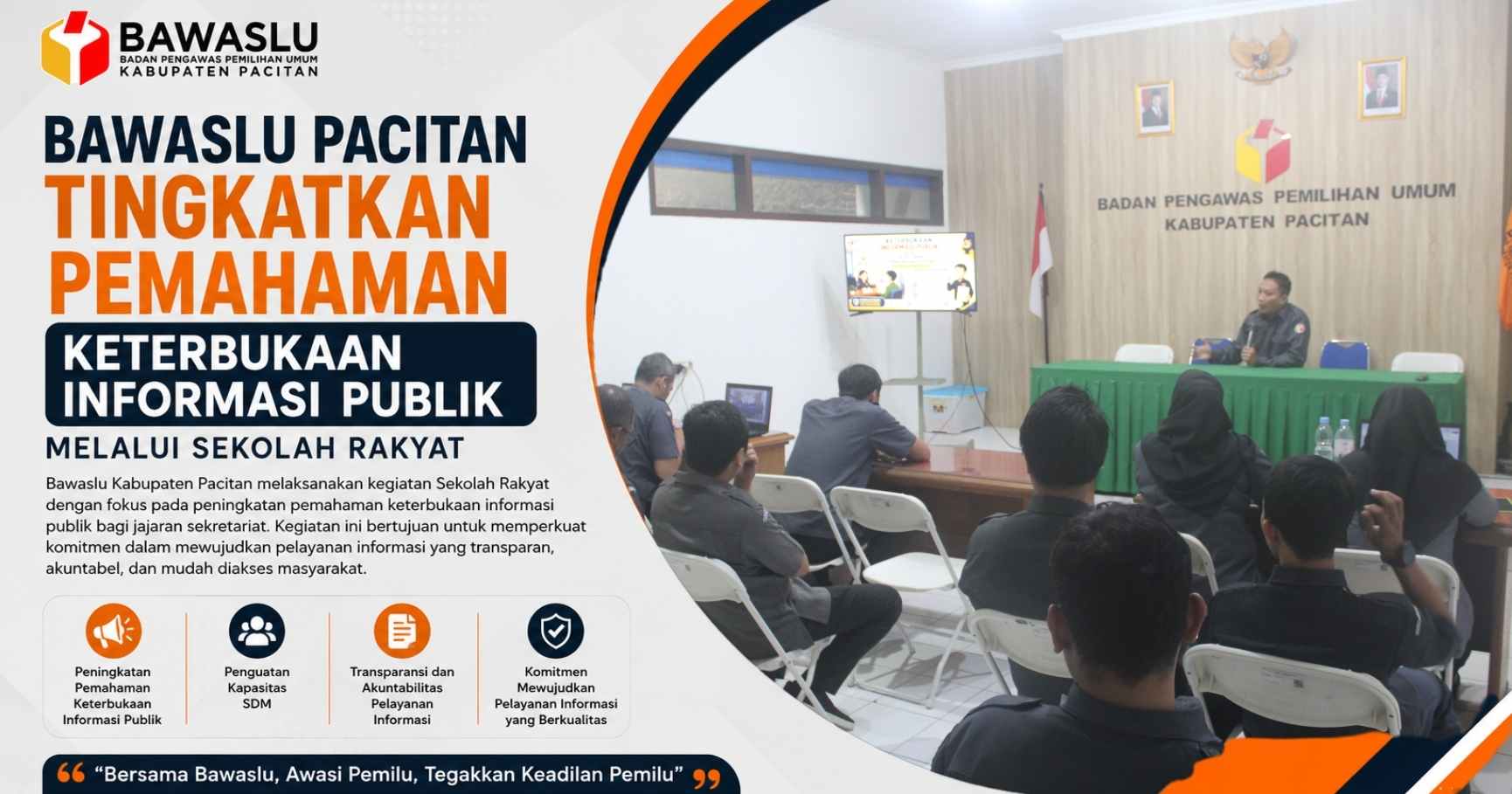 Bawaslu Pacitan Tingkatkan Pemahaman Keterbukaan Informasi Publik Melalui Sekolah Rakyat