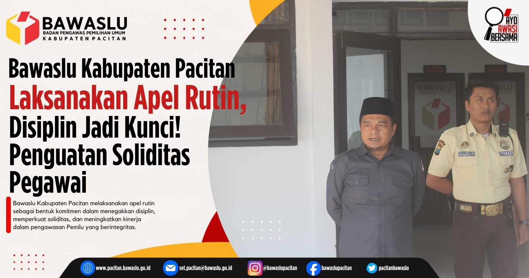 Disiplin Jadi Kunci! Bawaslu Pacitan Gelar Apel Rutin