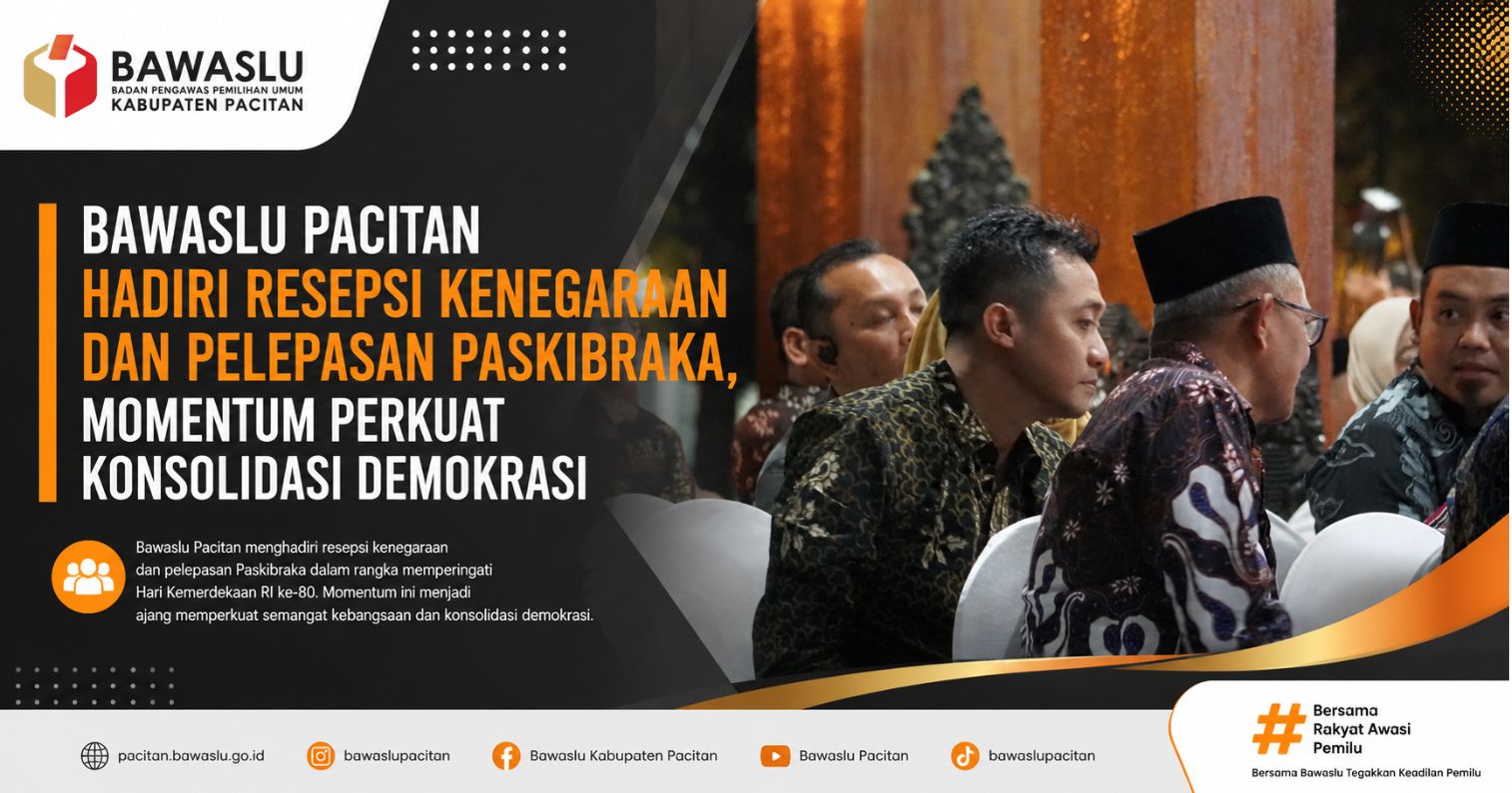 Bawaslu Pacitan Hadiri Resepsi Kenegaraan dan Pelepasan Paskibraka, Momentum Perkuat Konsolidasi Demokrasi