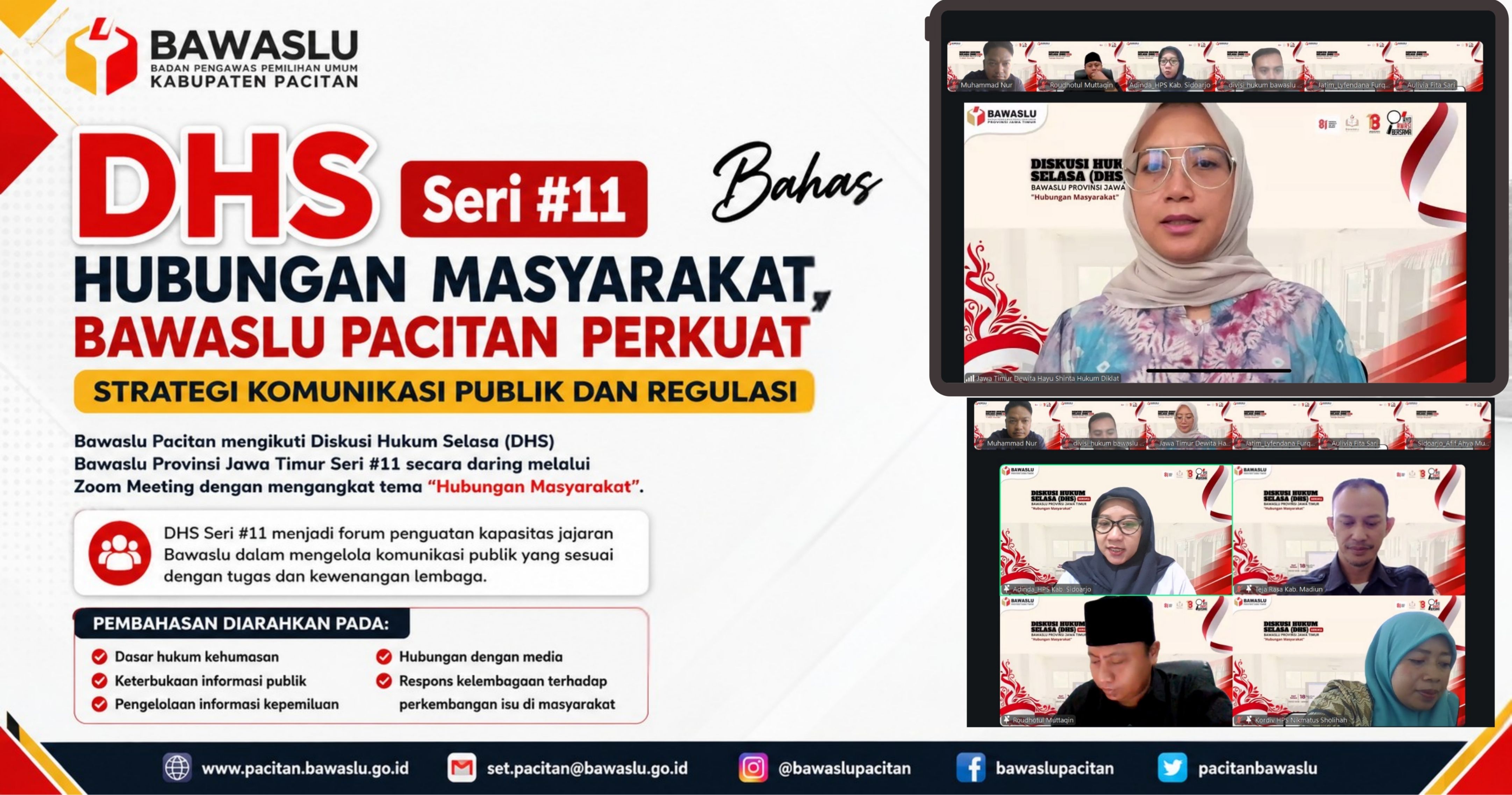 DHS Seri #11 Bahas Hubungan Masyarakat, Bawaslu Pacitan Perkuat Strategi Komunikasi Publik dan Regulasi