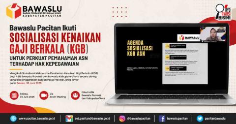 Bawaslu Pacitan Ikuti Sosialisasi Kenaikan Gaji Berkala untuk Perkuat Pemahaman ASN terhadap Hak Kepegawaian