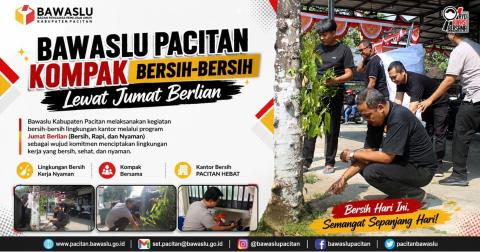 Bawaslu Pacitan Kompak Bersih-Bersih Lewat Jumat Berlian