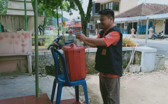 Ikut Cegah Penyebaran Covid-19, Panwaslu Kecamatan Ngadirojo Sediakan Hand Sanitizer dan Alat Cuci Tangan