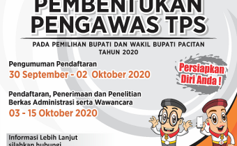 Pengumuman Rekrutmen Pengawas Tempat Pemungutan Suara (PTPS) Pada Pemilihan Bupati dan Wakil Bupati Pacitan Tahun 2020