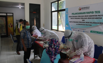 Penuhi Protokol Kesehatan, Bawaslu Pacitan Rapid Test Seluruh Jajaran Pengawas Desa sampai Kabupaten