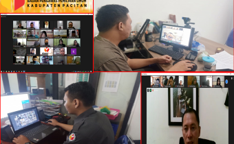 Bawaslu Pacitan Ikuti Rapat Melalui Daring Terkait Implementasi Aturan PPID