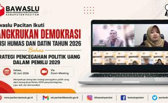 Bawaslu Pacitan Ikuti Cangkrukan Demokrasi Divisi Humas dan Datin Tahun 2026 Bahas Strategi Pencegahan Politik Uang dalam Pemilu 2029