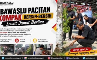 Bawaslu Pacitan Kompak Bersih-Bersih Lewat Jumat Berlian