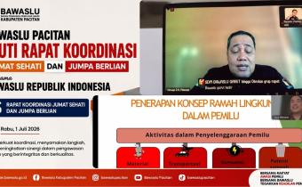 Bawaslu Pacitan Ikuti Rapat Koordinasi Jumat Sehati Dan Jumpa Berlian Bersama Bawaslu RI